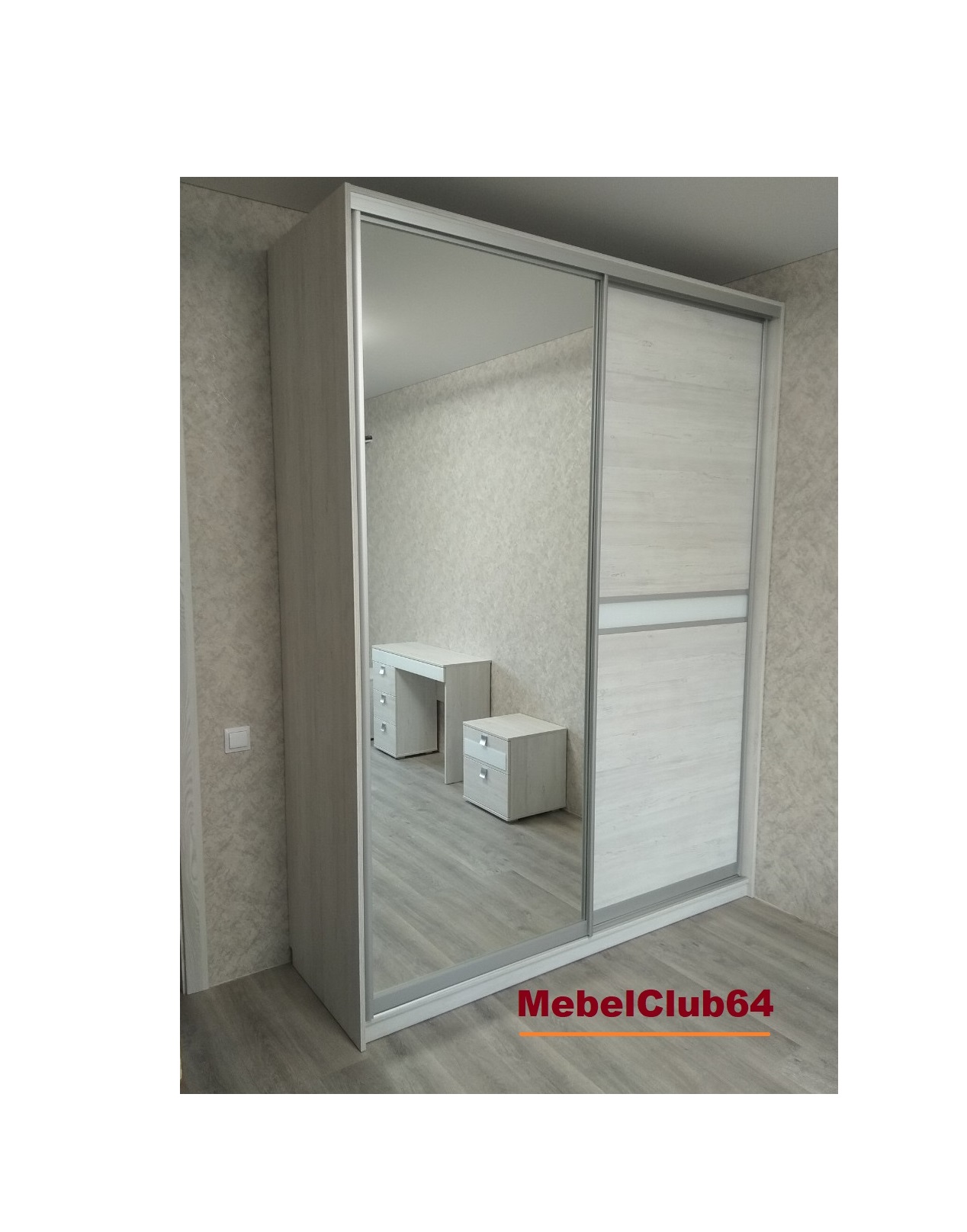 картинка Шкаф-купе и туалетный столик с тумбочками (Заказ № 77 от 06.07.19) от сети мебельных салонов MebelClub