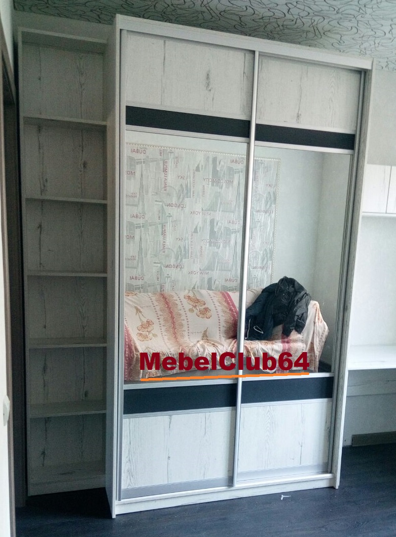 картинка Шкаф-купе со стеллажом и столом (Заказ № 126 от 04.09.19) от сети мебельных салонов MebelClub