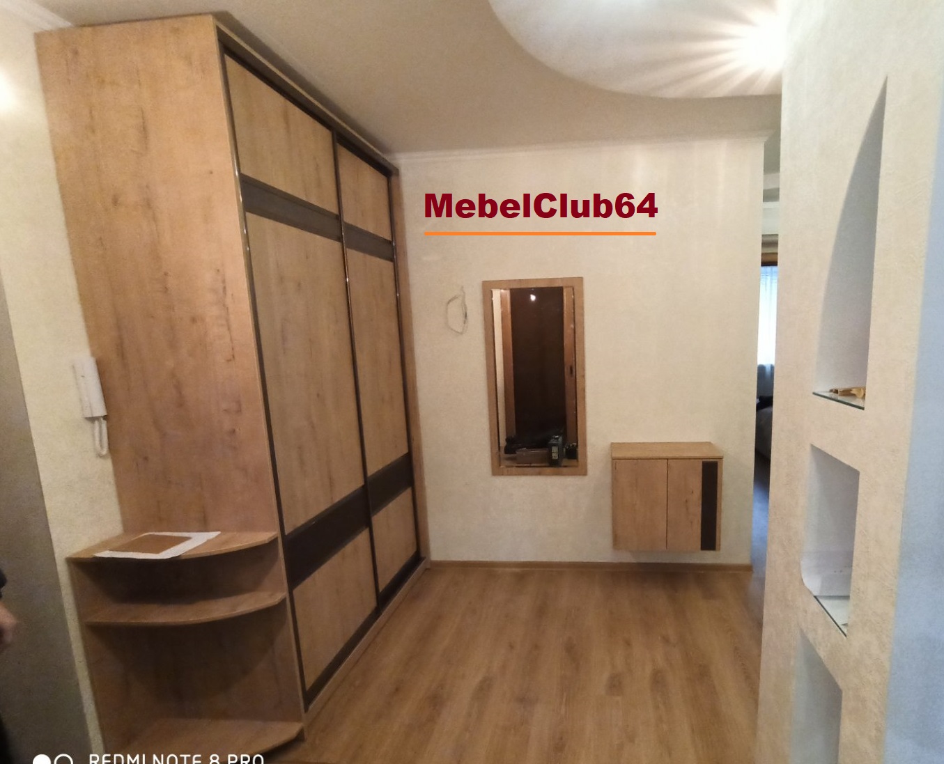 картинка Встроенный шкаф-купе + 2 тумбы + зеркало (Заказ № 177 от 16.11.19) от сети мебельных салонов MebelClub